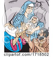 Poster, Art Print Of Scene Of The Holy Mother And Child