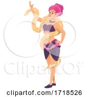 Female Circus Performer With A Snake by Vector Tradition SM