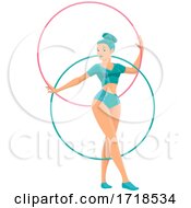 Female Circus Performer With Hoops