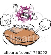 Poster, Art Print Of Corona Virus Deflating A Football
