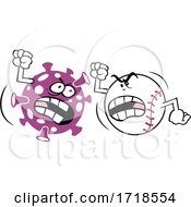 Poster, Art Print Of Threatening Corona Virus Facing Off With A Baseball
