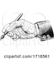 Hand In Business Suit Holding Artists Paintbrush