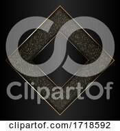 Decorative Gold And Black Background With Metallic Gold Frame