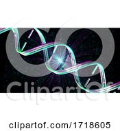 Poster, Art Print Of 3d Medical Background With Abstract Dna Strand