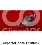 Poster, Art Print Of Suitcase On Wheels Isolated On Background Travel Concept
