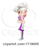 Kid Cartoon Girl Chef Cook Baker Child Sign