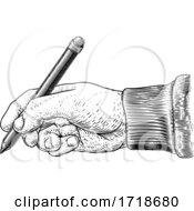 Pencil Hand Vintage Engraved Etched Woodcut Print