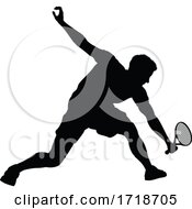 Poster, Art Print Of Tennis Player Man Sports Person Silhouette