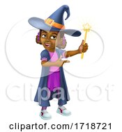 Black Girl Cartoon Child Halloween Witch Costume