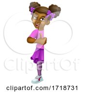Black Girl Cartoon Child Kid Thumbs Up Sign