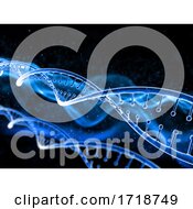 Poster, Art Print Of 3d Medical Background With Dna Strand On Abstract Design