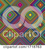 Poster, Art Print Of Aztec Themed Diamond Colourful Pattern Design