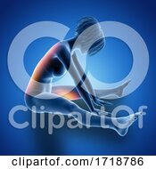Poster, Art Print Of 3d Female In Seated Stretch With Muscles Used Highlighted