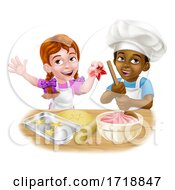 Poster, Art Print Of Girl And Boy Cartoon Child Chef Cook Kids