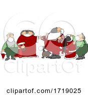 Cartoon Santa Getting Ready For A Corona Virus Christmas