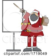 Poster, Art Print Of Cartoon Sauta Wearing A Mask And Pointing To A Board