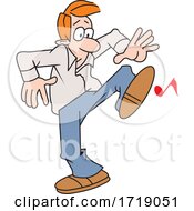 Cartoon Man With A Foot Note