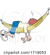 Poster, Art Print Of Cartoon Man Sleeping In A Hammock