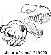 Dinosaur Soccer Football Player Sports Mascot