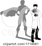 Poster, Art Print Of Doctor Ppe Mask Silhouette Super Hero Shadow