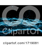 Poster, Art Print Of 3d Abstract Modern Background With Flowing Lines And Cyber Dots