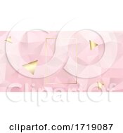 Abstract Geometric Pink And Gold Banner Design