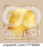 Gold Foil Splatter With Golden Frame