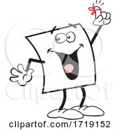 Poster, Art Print Of Cartoon Friendly Note Character Holding Up A Reminder Finger