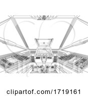 Poster, Art Print Of Spaceship Space Ship Or Air Plane Interior Cockpit