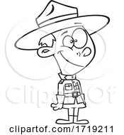 Cartoon Lineart Boy Mountie