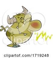 Poster, Art Print Of Cartoon Monster Sniffing A Good Smell