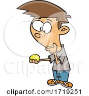 Poster, Art Print Of Cartoon Boy Thinking Of When Life Gives You Lemons
