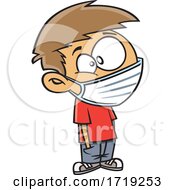 Poster, Art Print Of Cartoon Boy Wearing A Mask