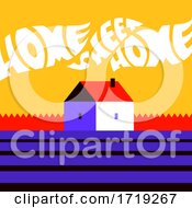Poster, Art Print Of House And Stylized Lettering Home Sweet Home
