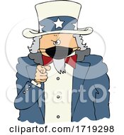 Poster, Art Print Of Uncle Sam Pointing Outwards At The Viewer And Wearing A Mask