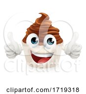 Poster, Art Print Of Cupcake Cake Happy Cartoon Character Muffin Mascot
