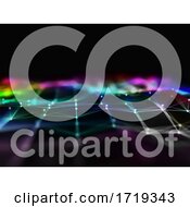 Poster, Art Print Of 3d Network Communications Background With Colourful Connnecting Plexus Design