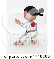 Poster, Art Print Of Karate Martial Arts Cartoon Character