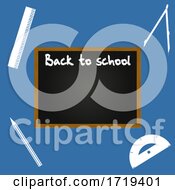 Poster, Art Print Of Back To School Blackboard On Blue Background