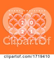 Abstract Decorative Design With Elegant Numbers 2021 On Warm Colored Geometric Pattern With Circles And Stars In A Red And Pink