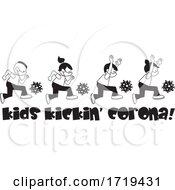 Poster, Art Print Of Black And White Kids Kickin Corona Virus