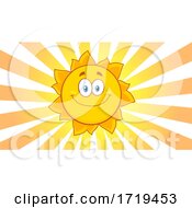 Poster, Art Print Of Happy Sun In A Sky With Rays