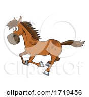 Poster, Art Print Of Cartoon Running Horse