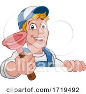 Plumber Cartoon Plumbing Drain Plunger Handyman