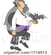 Cartoon Coronavirus Vampire With A Bat And Mask by djart