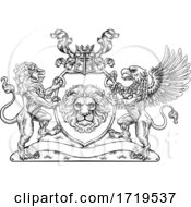 Coat Of Arms Crest Griffin Lion Family Shield Seal