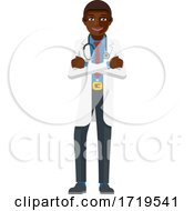 Poster, Art Print Of Young Black Medical Doctor Cartoon Mascot