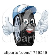 Tyre Cartoon Car Mechanic Service Mascot by AtStockIllustration