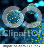 Poster, Art Print Of 3d Medical Background With Virus Cells Of Defocussed Design