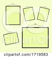 Poster, Art Print Of Collection Of Blank Hanging Picture Frames